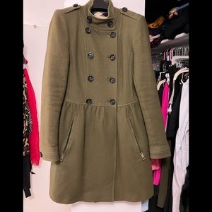 Burberry double breasted wool blend coat